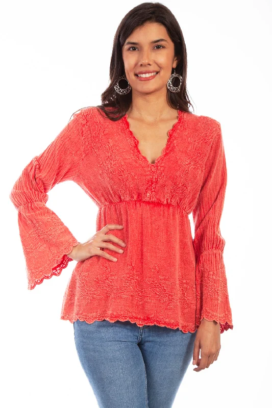 Scully Womens Brick 100% Cotton Plunging L/S Shirt-- Cashmere Blend Cotton Blend Poly Blend Scully Womens Brick 100% Cotton Plunging L/S Shirt-- Cashmere Blend Cotton Blend Poly Blend