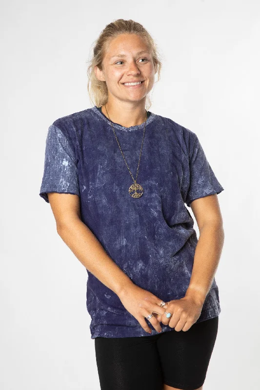 Mexicali Blues Simple Stonewashed T-Shirt-- Mesh Fabric Canvas Fabric Denim Fabric