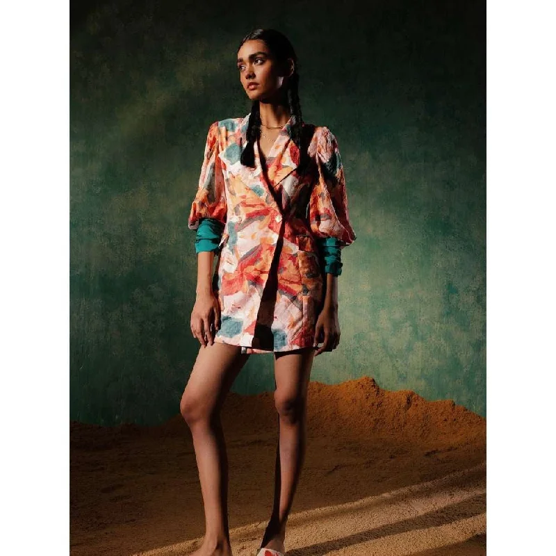 Pallavi Agarwal Kefi Blazer Mini Dress Cozy Cotton Mini Dress