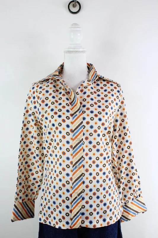 Vintage Lady Arrow Blouse (L) Modern Oversized Blouse