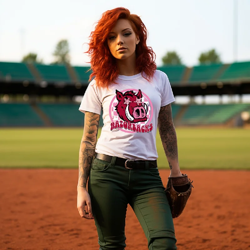 Hazel Blues® |  Razorbacks Softstyle Graphic T-Shirt-- Sequined Glittery Shiny