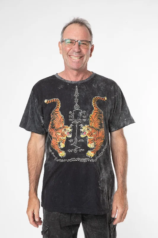Mexicali Black Tigers Great Outdoors T-Shirt-- Hooded Caped Shawl Collar