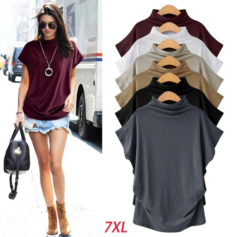 Women's Fashion Cotton Blouse Short Sleeve Casual Cotton Casual Blouse
