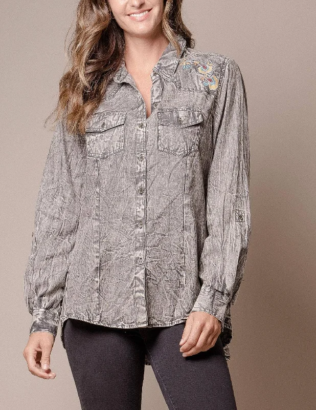 Serena Denim Shirt-- Boxy Fit Fitted Loose