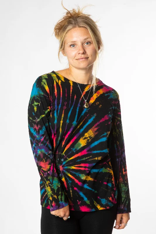 Jai Long Sleeve Unisex Tie Dye T-Shirt-- Casual Formal Business
