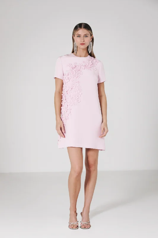 Short sleeves crepe mini dress Fashionable Off-Shoulder Mini Dress