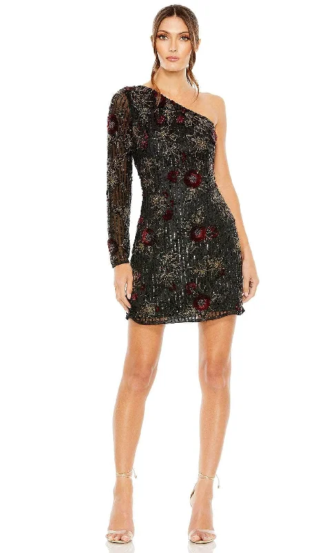 Mac Duggal 5919 - Sequined Mini Dress Fashionable Lace Mini Dress