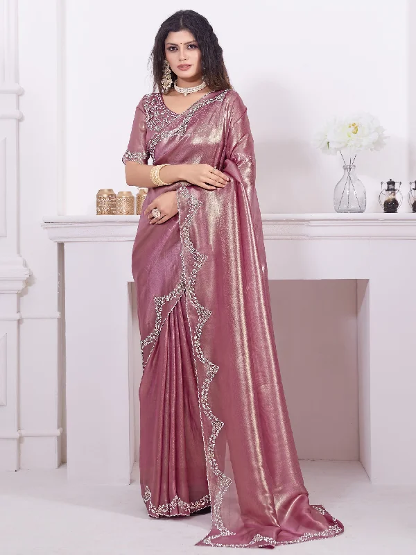 Women's Organza Burgundy Embellished Designer Saree With Blouse Piece Loose Fit Blouse Women's Organza Burgundy Embellished Designer Saree With Blouse Piece Loose Fit Blouse
