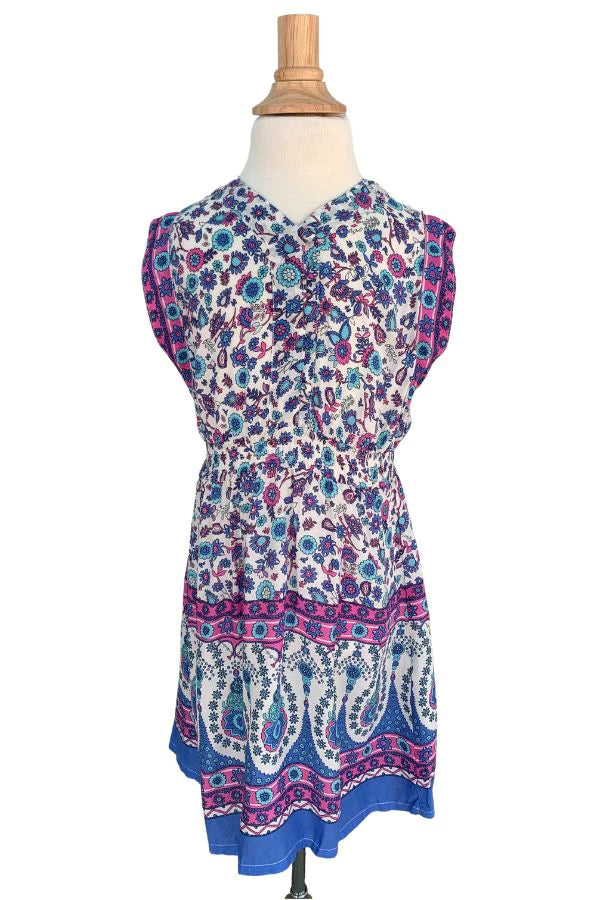 Girl's Lavender Mini Dress Stylish Short Sleeve Mini Dress
