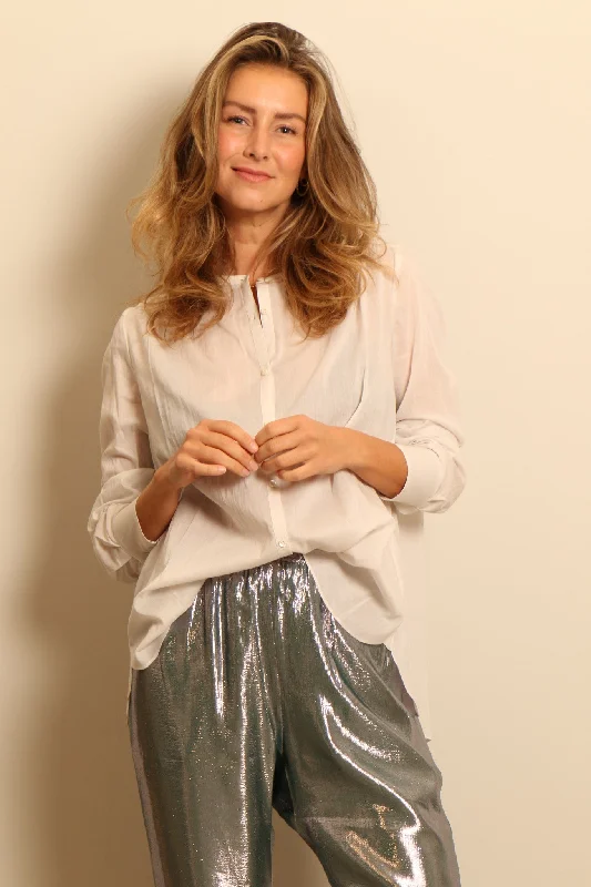 Indress - blouse -  C238 - SMOKE Gathered Detail Blouse