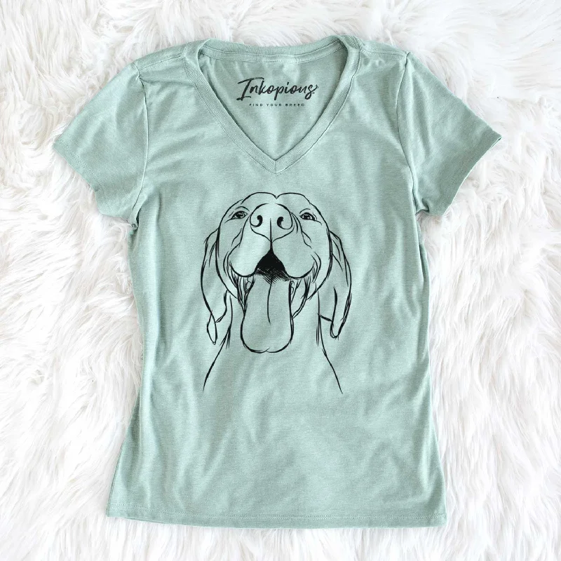 Bare Rhys the Vizsla - Women's V-neck Shirt-- Terry Blend Velvet Blend Canvas Blend