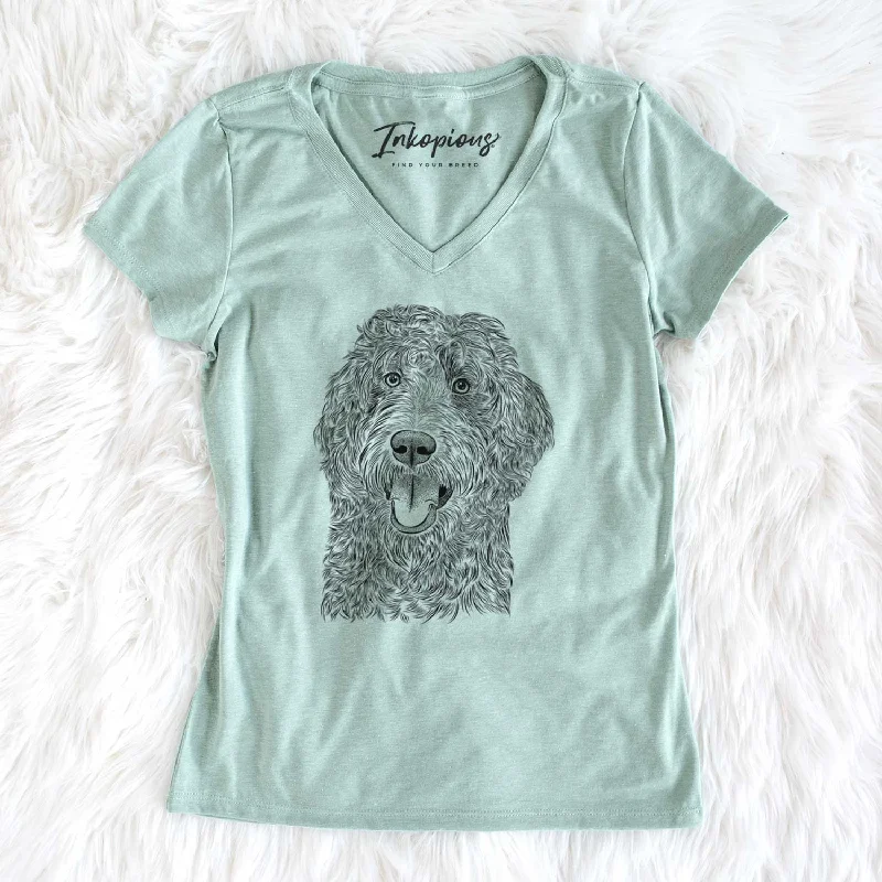 Bare Murr Dog the Labradoodle - Women's V-neck Shirt-- Oversized T-Shirt Spandex breathable Bare Murr Dog the Labradoodle - Women's V-neck Shirt-- Oversized T-Shirt Spandex breathable