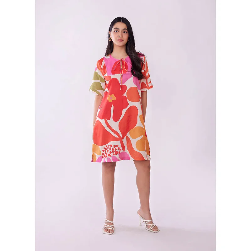 Poppi Meadow Printed Mini Dress Cozy T-Shirt Mini Dress