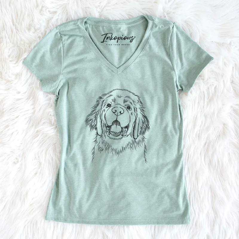 Bare Mozart the Newfoundland - Women's V-neck Shirt-- Machine Wash Dry Clean Hand Wash Bare Mozart the Newfoundland - Women's V-neck Shirt-- Machine Wash Dry Clean Hand Wash