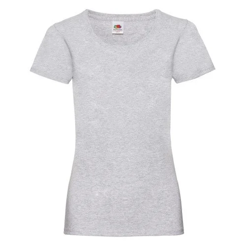 Fruit of the Loom Womens/Ladies Valueweight Heather Lady Fit T-Shirt-- Ribbed T-Shirt High Neck Heavyweight Fruit of the Loom Womens/Ladies Valueweight Heather Lady Fit T-Shirt-- Ribbed T-Shirt High Neck Heavyweight