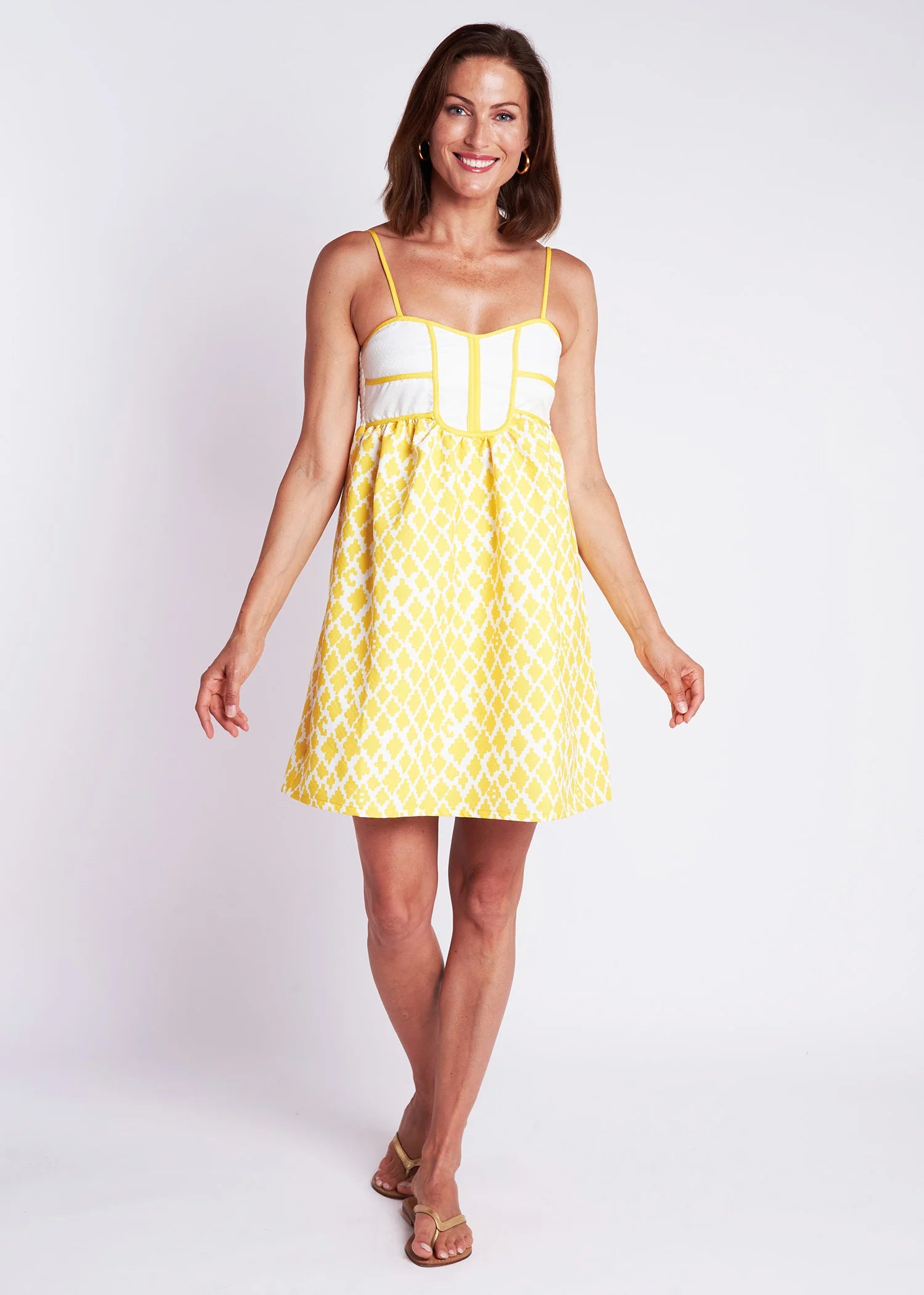 Onyx Yellow Sleeveless Clove Mini Dress Stylish Puff Sleeve Mini Dress