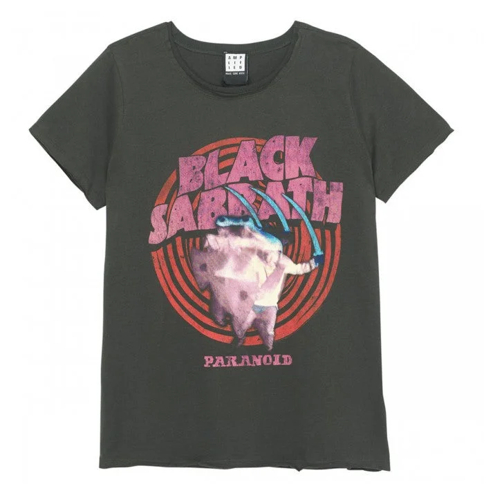 Amplified Womens/Ladies Paranoid Black Sabbath T-Shirt-- Jersey Fabric Tulle Fabric Batik Fabric Amplified Womens/Ladies Paranoid Black Sabbath T-Shirt-- Jersey Fabric Tulle Fabric Batik Fabric