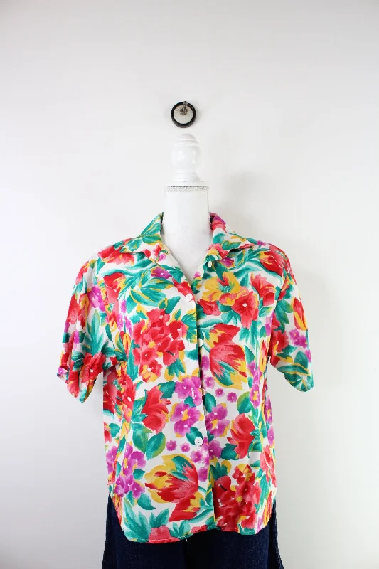 Vintage Tracy Evans Blouse (M) Flowy Bohemian Blouse