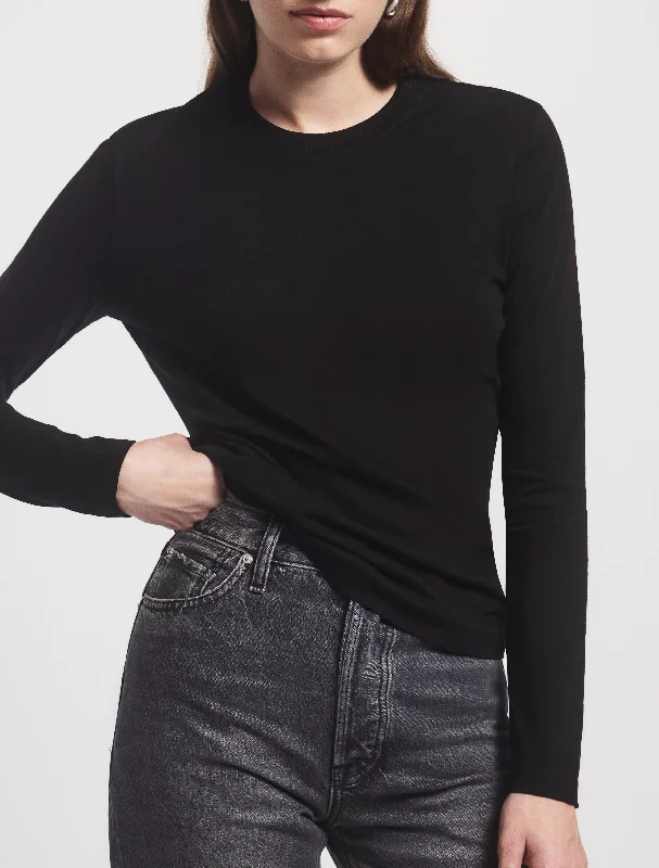 Billie Classic Cotton Long Sleeve T-Shirt in Black-- Nylon Fabric Polyester Fabric Spandex Fabric Billie Classic Cotton Long Sleeve T-Shirt in Black-- Nylon Fabric Polyester Fabric Spandex Fabric