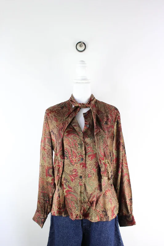 Vintage Evan-Picone Blouse (M) Chic Square Blouse
