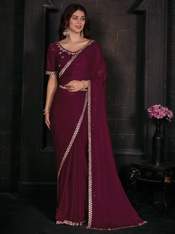 Women's Satin Silk Pink Embellished Designer Saree With Blouse Piece Classic Striped Blouse Women's Satin Silk Pink Embellished Designer Saree With Blouse Piece Classic Striped Blouse