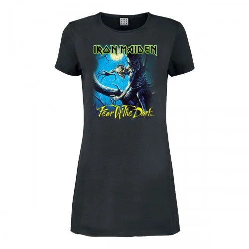 Amplified Womens/Ladies Fear Of The Dark Iron Maiden T-Shirt Dress-- Oversized T-Shirt Spandex breathable Amplified Womens/Ladies Fear Of The Dark Iron Maiden T-Shirt Dress-- Oversized T-Shirt Spandex breathable
