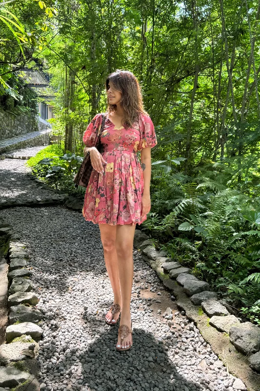 Lumina Balloon Mini Dress Casual High-Waist Mini Dress