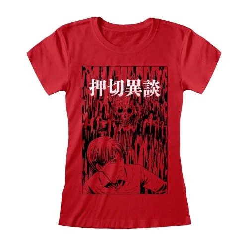 Junji-Ito Womens/Ladies Drips Fitted T-Shirt-- Fleece Nylon Spandex