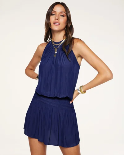 Paris Sleeveless Mini Dress Spring Navy - Ramy Brook Elegant Tulle Mini Dress
