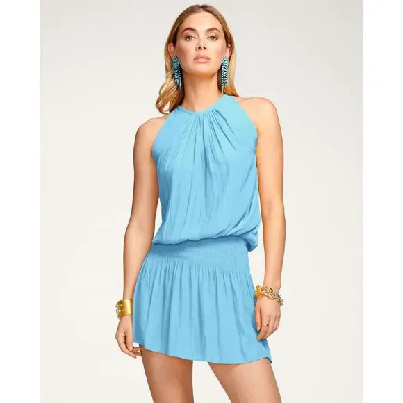 Paris Sleeveless Mini Dress Isola Blue - Ramy Brook Casual Mini Dress with Pockets