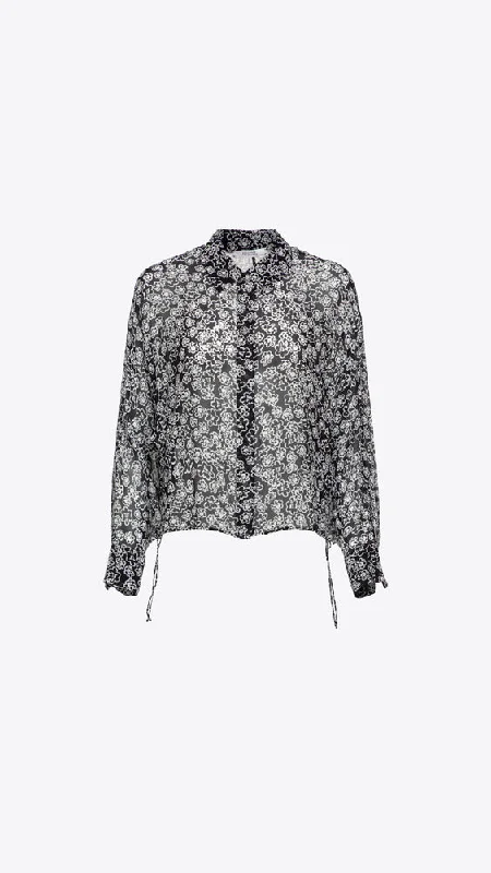 Mixed Florals Blouse Elegant Office Blouse