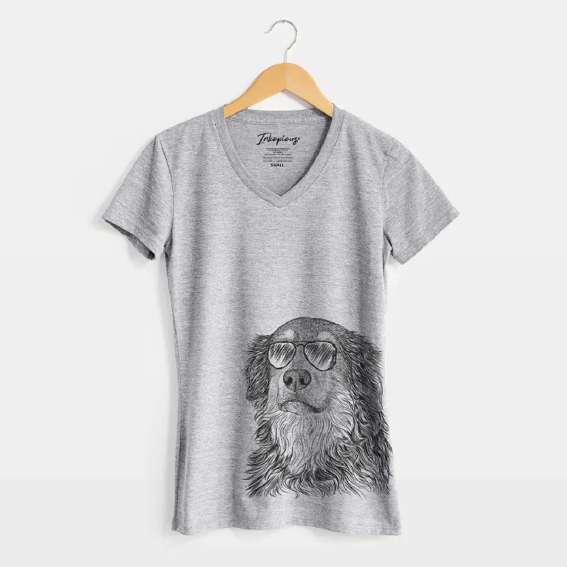 Aviator Ranger the Mixed Breed - Women's V-neck Shirt-- Welt Pockets Slit Pockets