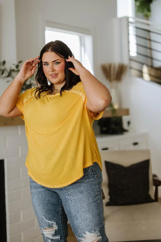 Hazel Blues® | New Edition Mineral Wash T Shirt Yellow-- Ribbed T-Shirt High Neck Heavyweight Hazel Blues® | New Edition Mineral Wash T Shirt Yellow-- Ribbed T-Shirt High Neck Heavyweight
