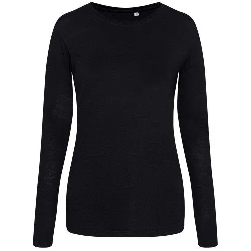 Awdis Womens/Ladies Triblend Long-Sleeved T-Shirt-- Hooded Caped Shawl Collar