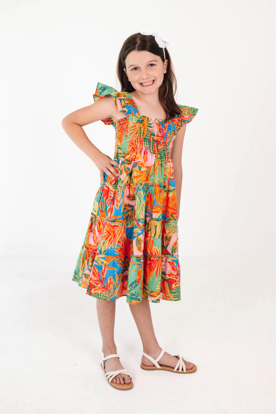 Multicolor Paloma Girl's Mini Dress Cozy Satin Mini Dress