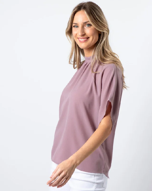 Stella & Gemma  Blouse Giovana Plum Peter Pan Collar Blouse