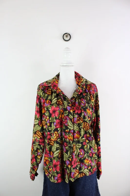 Vintage Foxcroft Blouse (M) Ruched Sleeve Blouse