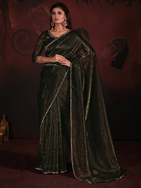 Women's Viscose Silk Olive Embellished Designer Saree With Blouse Piece Semi-Sheer Blouse Women's Viscose Silk Olive Embellished Designer Saree With Blouse Piece Semi-Sheer Blouse