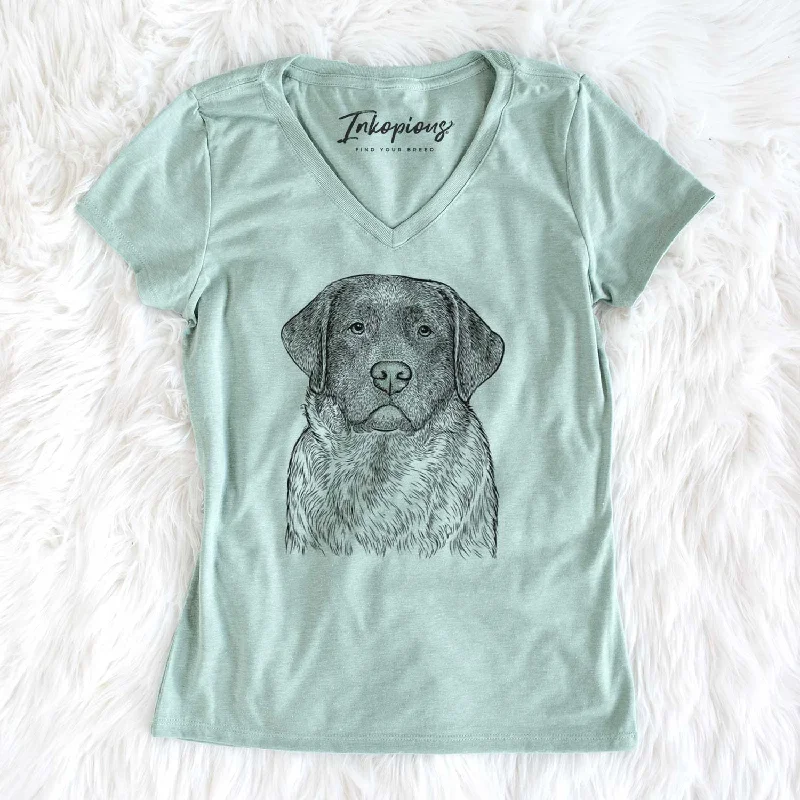 Bare River the English Labrador Retriever - Women's V-neck Shirt-- Casual Formal Business