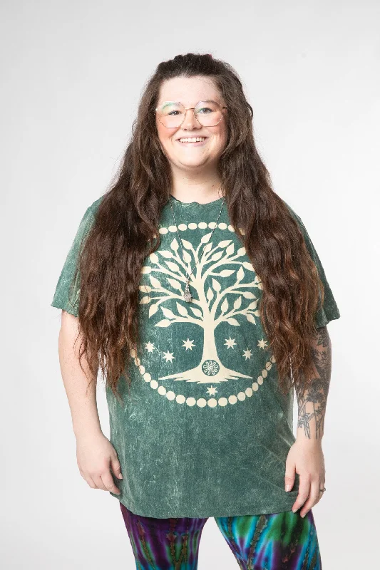 Mexicali Tree of Life Synchronicity T-Shirt-- Graphic Embroidered Appliqued