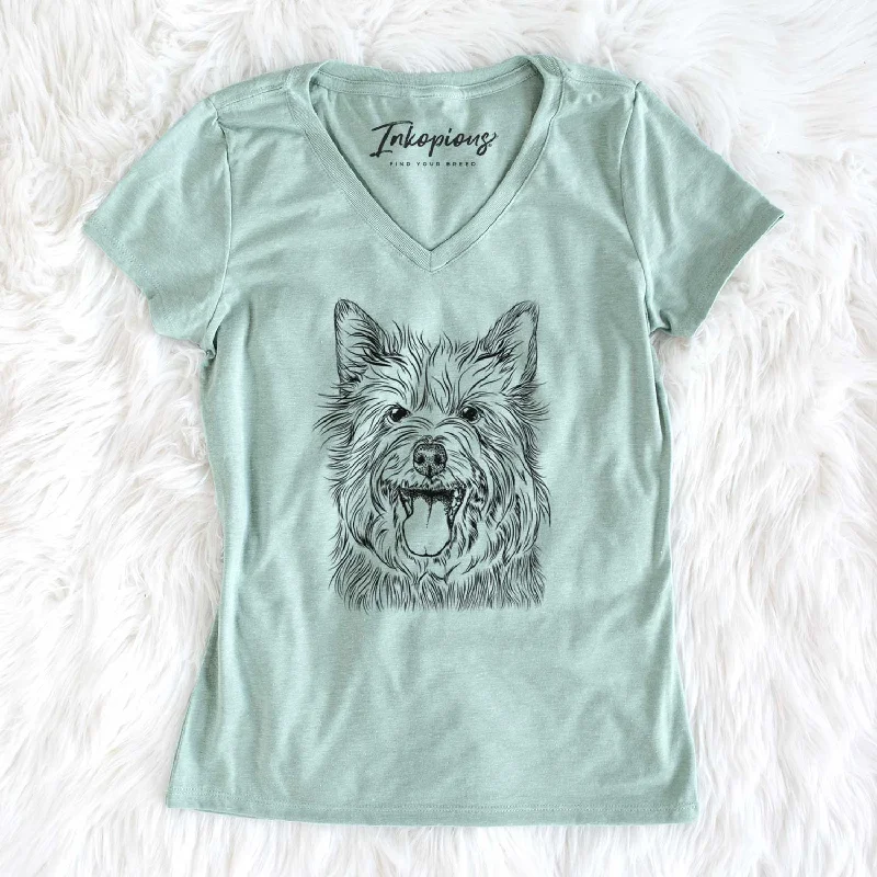 Bare Middy the Australian Terrier - Women's V-neck Shirt-- Boxy Fit Fitted Loose