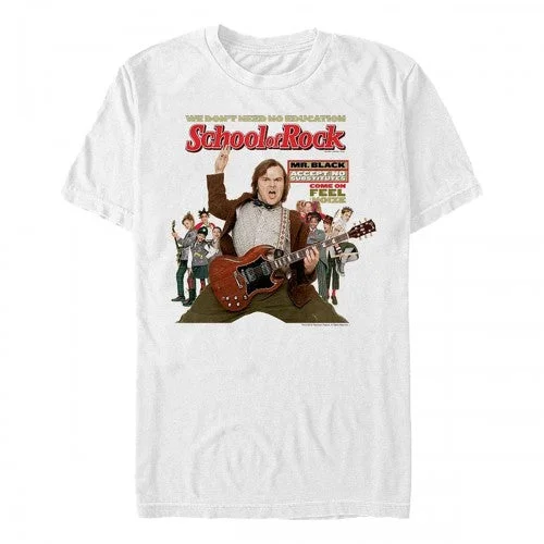 School of Rock Unisex Adult Poster T-Shirt-- Boxy Fit Fitted Loose