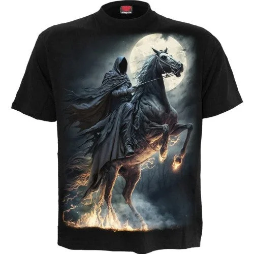 Spiral Direct Unisex Adult Shadow Rider T-Shirt-- Welt Pockets Slit Pockets
