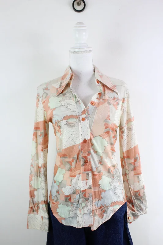Vintage Jackson Square Blouse (M) Everyday Stylish Blouse