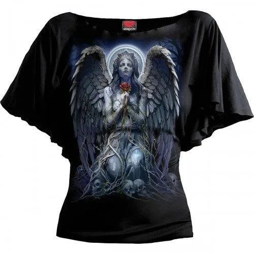 Spiral Direct Womens/Ladies Grieving Angel Boat Neck Batwing T-Shirt-- Collared T-Shirt Boat Neck A-Line Spiral Direct Womens/Ladies Grieving Angel Boat Neck Batwing T-Shirt-- Collared T-Shirt Boat Neck A-Line