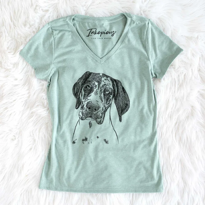Bare Nyx the Great Dane - Women's V-neck Shirt-- Anti-Shrink Durable Soft