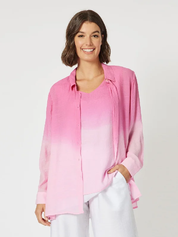 Sunset Shirt - Pink-- Fleece Fabric Down Fabric Feather Fabric