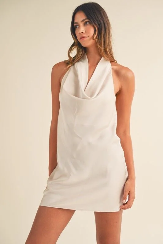 Backless Halter Mini Dress Trendy Wraparound Mini Dress