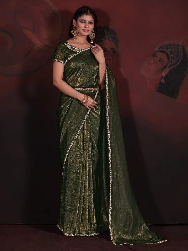 Women's Viscose Silk Olive Embellished Designer Saree With Blouse Piece Elegant Lace Blouse Women's Viscose Silk Olive Embellished Designer Saree With Blouse Piece Elegant Lace Blouse