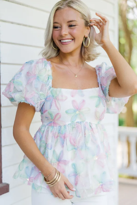 Dreaming Of Better Days Pink Textured Blouse Asymmetric Hem Blouse